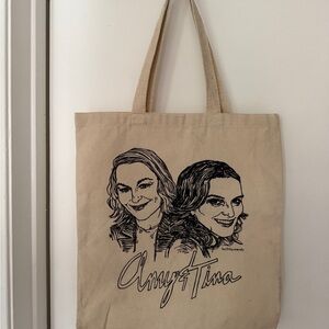Amy & Tina Beige Tote Bag